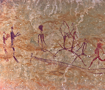 ancient cave painting of human figures